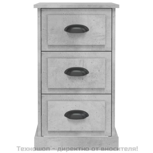 Нощно шкафче, бетонно сиво, 39x39x67 см, инженерно дърво
