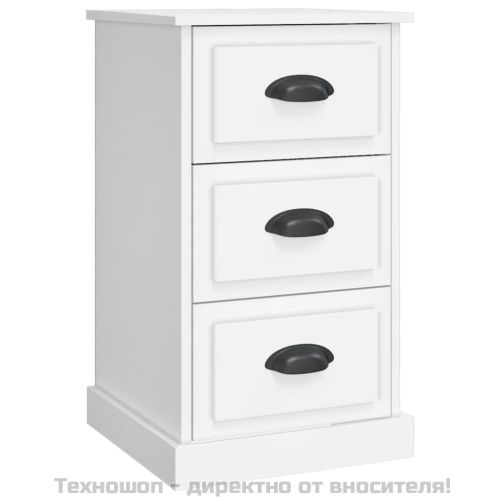 Нощно шкафче, бяло, 39x39x67 см, инженерно дърво