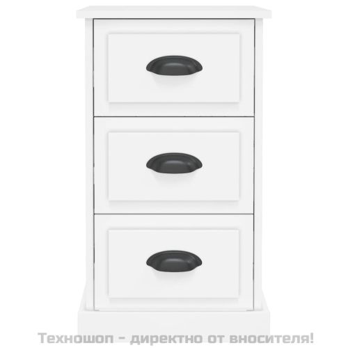 Нощно шкафче, бяло, 39x39x67 см, инженерно дърво