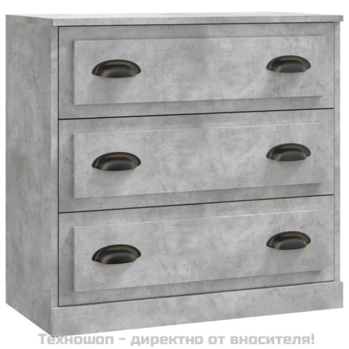 Сайдборд, бетонно сив, 70x35,5x67,5 см, инженерно дърво