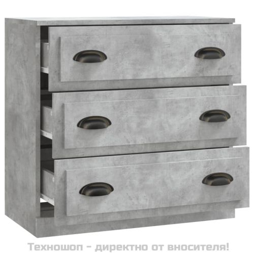 Сайдборд, бетонно сив, 70x35,5x67,5 см, инженерно дърво