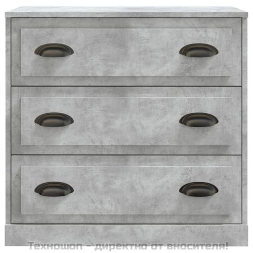 Сайдборд, бетонно сив, 70x35,5x67,5 см, инженерно дърво