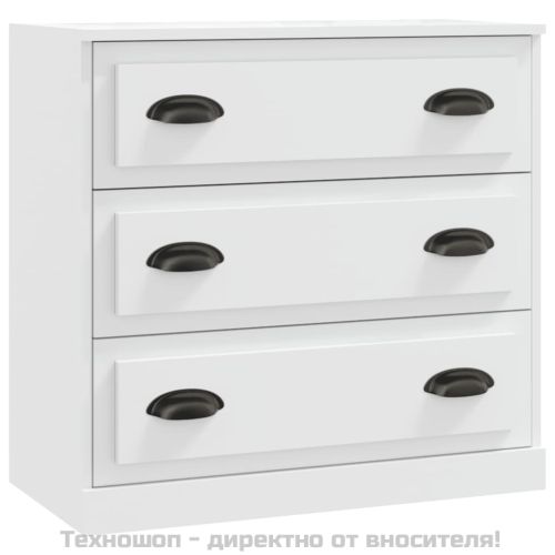 Сайдборд, бял, 70x35,5x67,5 см, инженерно дърво