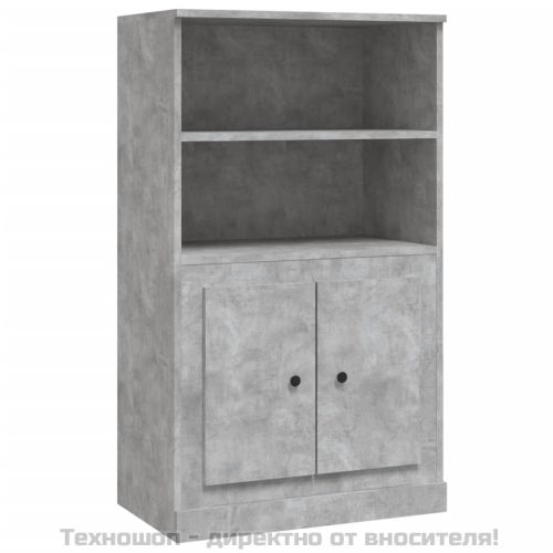 Висок шкаф, бетонно сив, 60x35,5x103,5 см, инженерно дърво