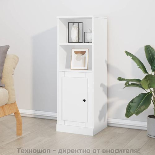 Висок шкаф, бял, 36x35,5x103,5 см, инженерно дърво