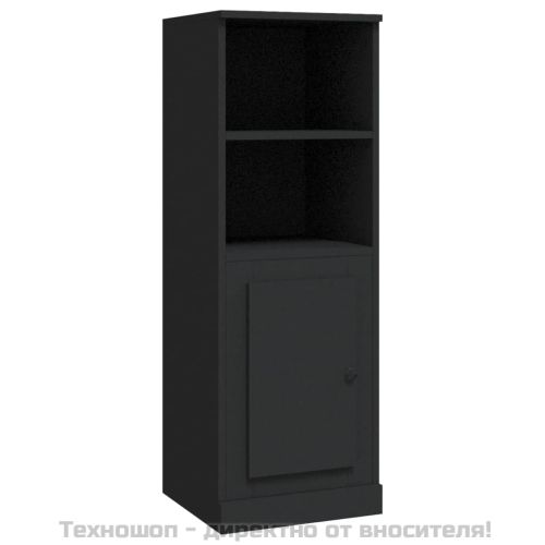 Висок шкаф, черен, 36x35,5x103,5 cm, инженерно дърво