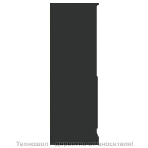 Висок шкаф, черен, 36x35,5x103,5 cm, инженерно дърво
