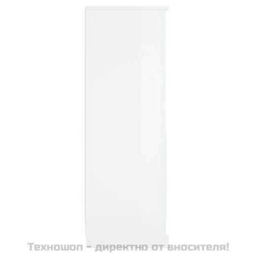 Висок шкаф, бял гланц, 36x35,5x103,5 cm, инженерно дърво
