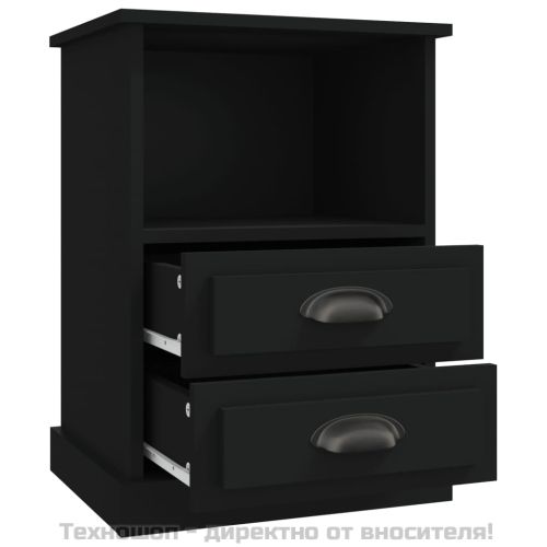 Нощни шкафчета, 2 бр, черно, 43x36x60 см