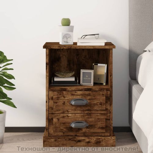 Нощно шкафче, опушен дъб, 43x36x60 см