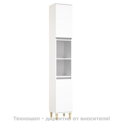 Комплект мебели за баня от 3 части, бял, инженерно дърво