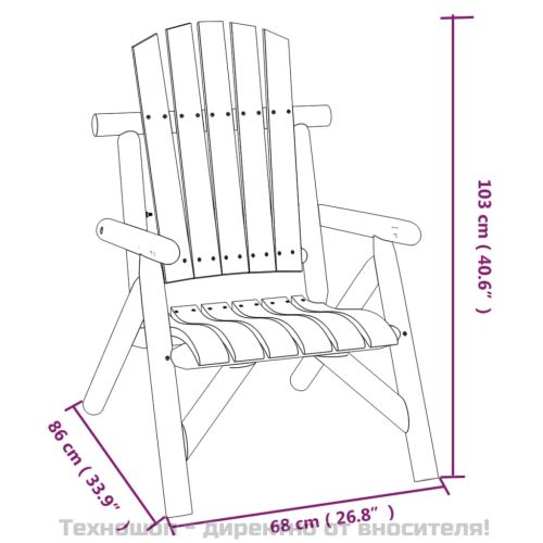 Градински стол, 68x86x103 см, масивен смърч