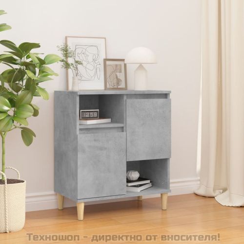 Сайдборд, бетонно сив, 60x35x70 см, инженерно дърво