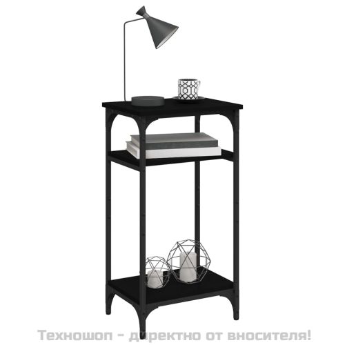 Странична маса, черна, 40x30x75 см, инженерно дърво