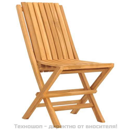 Сгъваеми градински столове, 2 бр, 47x47x89 см, тик масив