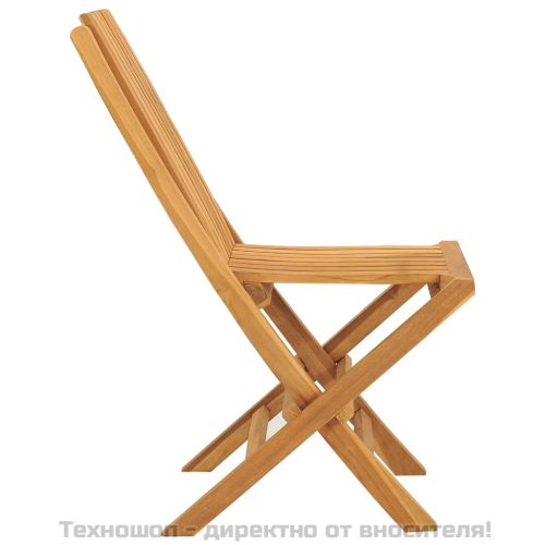 Сгъваеми градински столове, 2 бр, 47x47x89 см, тик масив