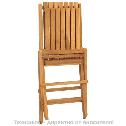 Сгъваеми градински столове, 2 бр, 47x47x89 см, тик масив