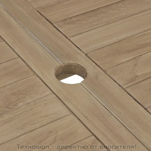 Сгъваема градинска маса, сива, 120x70x75 см, тиково дърво масив