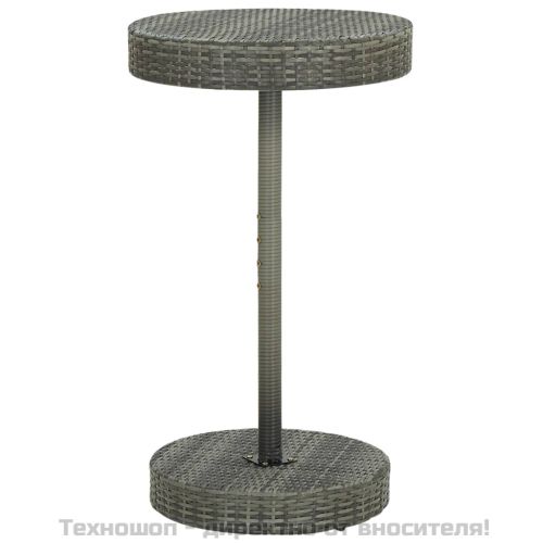 Градински бар комплект 3 части сив полиратан и акация масив