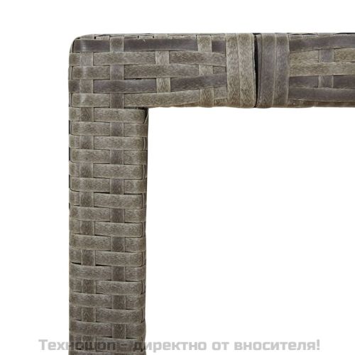 Градински трапезен комплект 9 части с възглавници сив полиратан