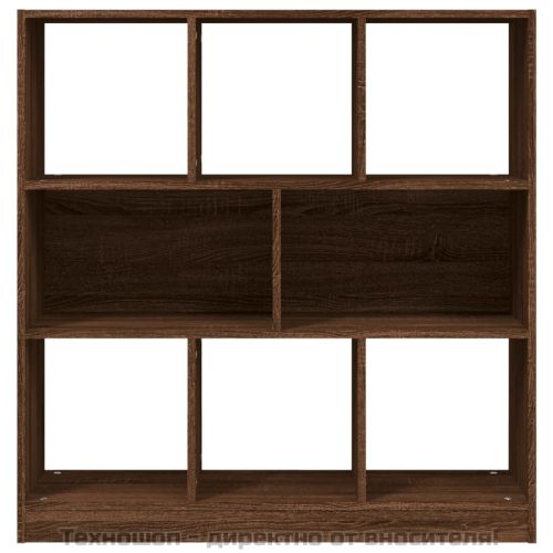 Библиотека, кафяв дъб, 97,5x29,5x100 см, инженерно дърво