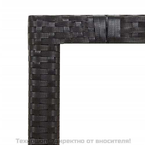 Градински трапезен комплект 7 части възглавници черен полиратан