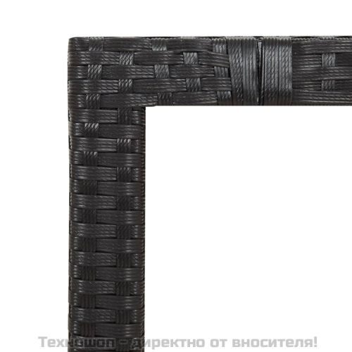 Градински трапезен комплект възглавници 5 части черен полиратан