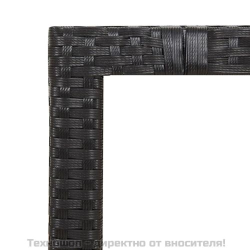 Градински трапезен комплект възглавници 5 части черен полиратан