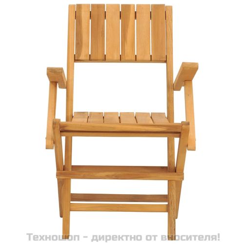 Сгъваеми градински столове, 2 бр, 55x61x90 см, тик масив
