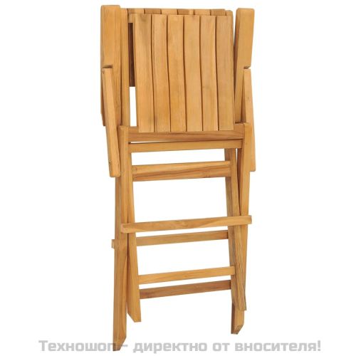 Сгъваеми градински столове, 2 бр, 55x61x90 см, тик масив