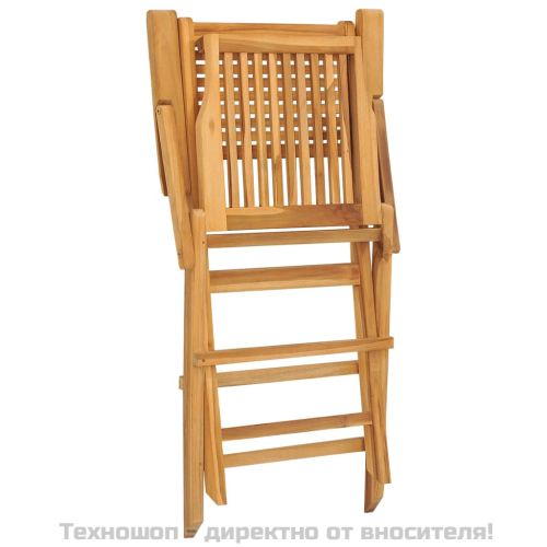 Сгъваеми градински столове, 2 бр, 55x62x90 см, тик масив