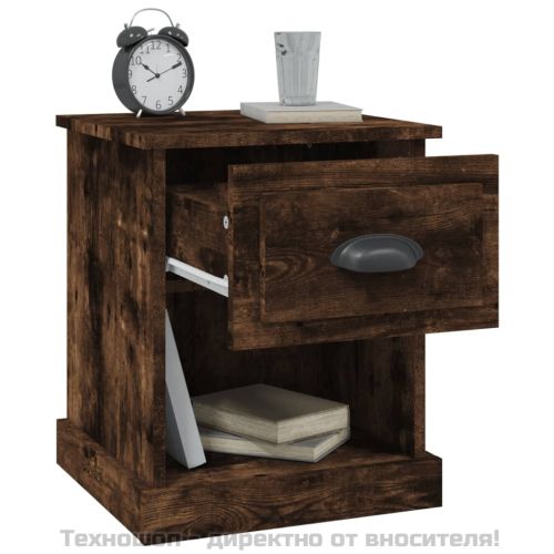 Нощни шкафчета 2 бр опушен дъб 39x39x47,5 см инженерно дърво