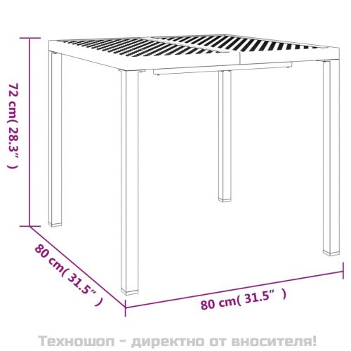 Градинска маса антрацит 80x80x72 cм стомана