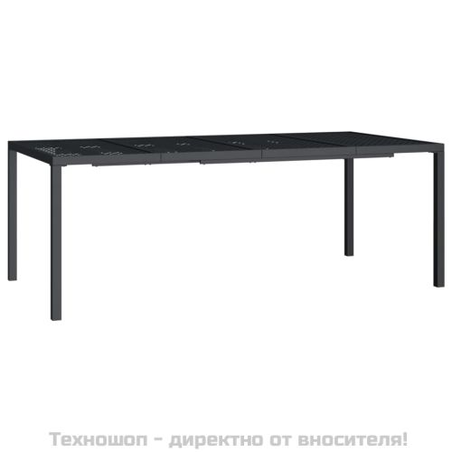 Градинска маса антрацит 200x100x72 cм стомана