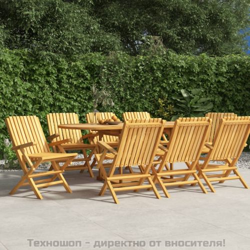 Сгъваеми градински столове, 8 бр, 61x67x90 см, тик масив