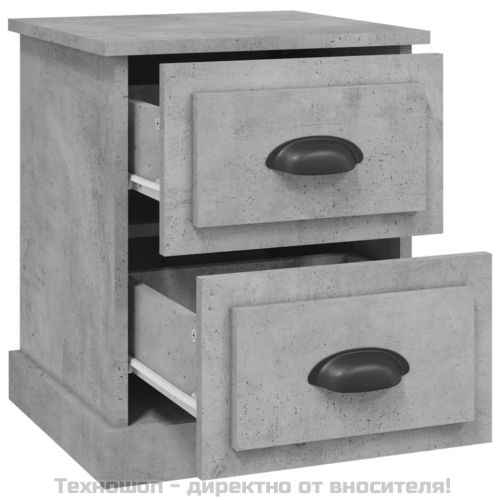 Нощни шкафчета, 2 бр, сиво, 39x39x47,5 см, инженерно дърво