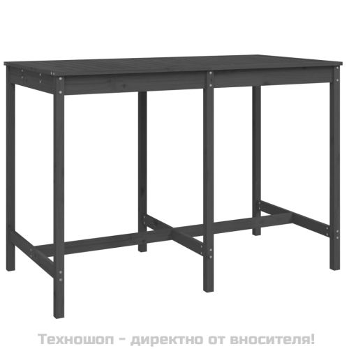 Градинска маса, сива, 159,5x82,5x110 см, борово дърво масив