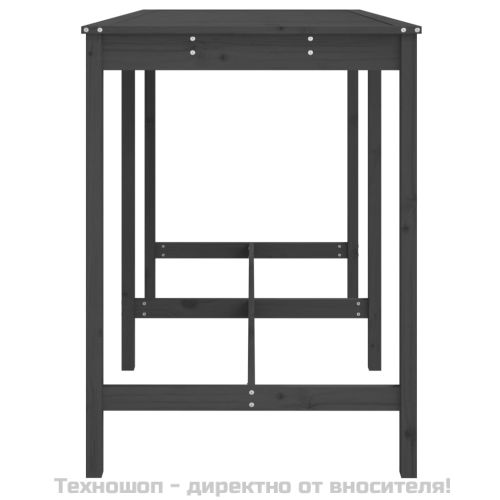 Градинска маса, сива, 159,5x82,5x110 см, борово дърво масив