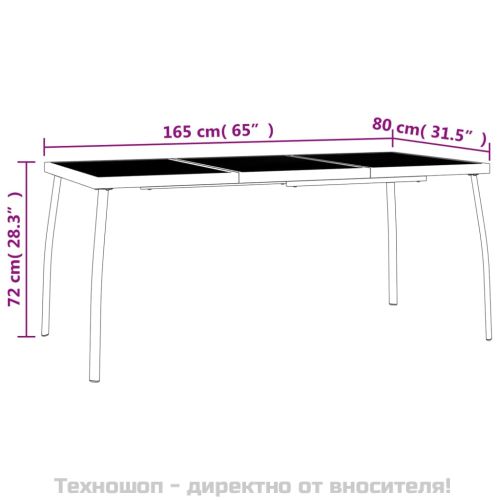 Градински трапезен комплект от 5 части, антрацит, стомана