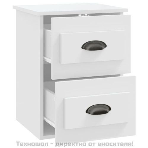 Нощни шкафчета за стенен монтаж, 2 бр, бели, 41,5x36x53 см