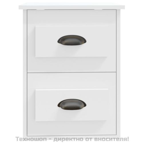 Нощни шкафчета за стенен монтаж, 2 бр, бели, 41,5x36x53 см