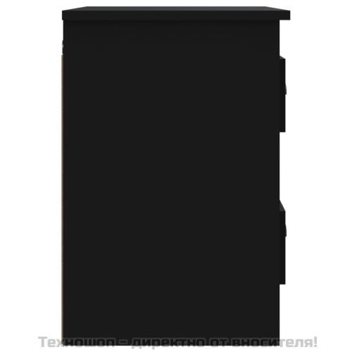 Нощно шкафче за стенен монтаж, черно, 41,5x36x53 см
