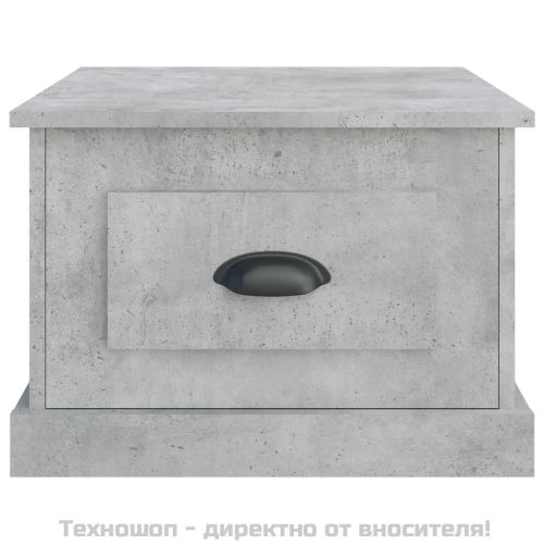 Кафе маса, бетонно сива, 50x50x35 см, инженерно дърво