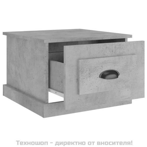 Кафе маса, бетонно сива, 50x50x35 см, инженерно дърво