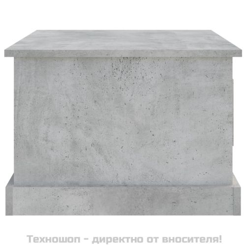 Кафе маса, бетонно сива, 50x50x35 см, инженерно дърво