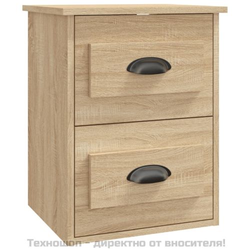Нощни шкафчета за стенен монтаж 2 бр сонома дъб 41,5x36x53 см