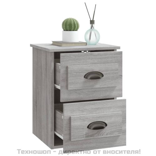 Нощни шкафчета за стенен монтаж, 2 бр, сив сонома, 41,5x36x53см