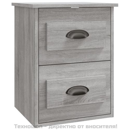 Нощни шкафчета за стенен монтаж, 2 бр, сив сонома, 41,5x36x53см