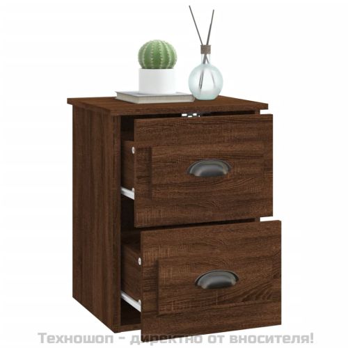 Нощно шкафче за стенен монтаж, кафяв дъб, 41,5x36x53 см