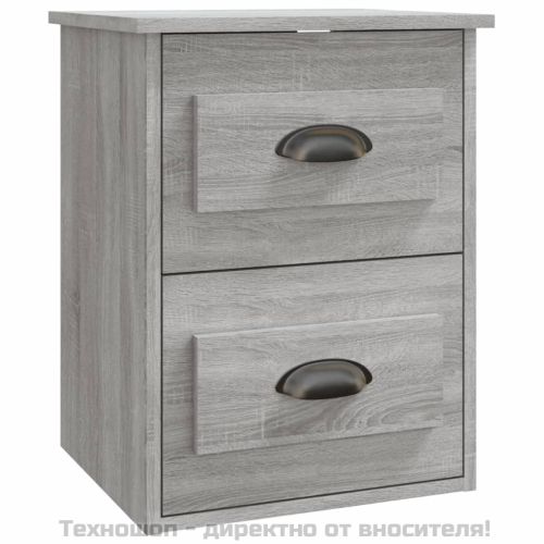 Нощно шкафче за стенен монтаж, сив сонома, 41,5x36x53 см